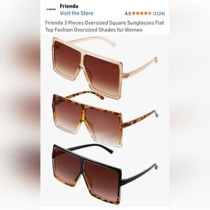 Oversized Square Sunglasses Set for Women - Black, Brown, Tan... Brand New...